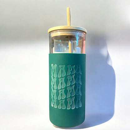 Glass and Silicone Engraved Tumbler