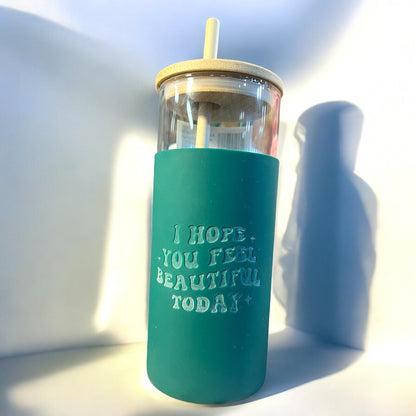 Glass and Silicone Engraved Tumbler