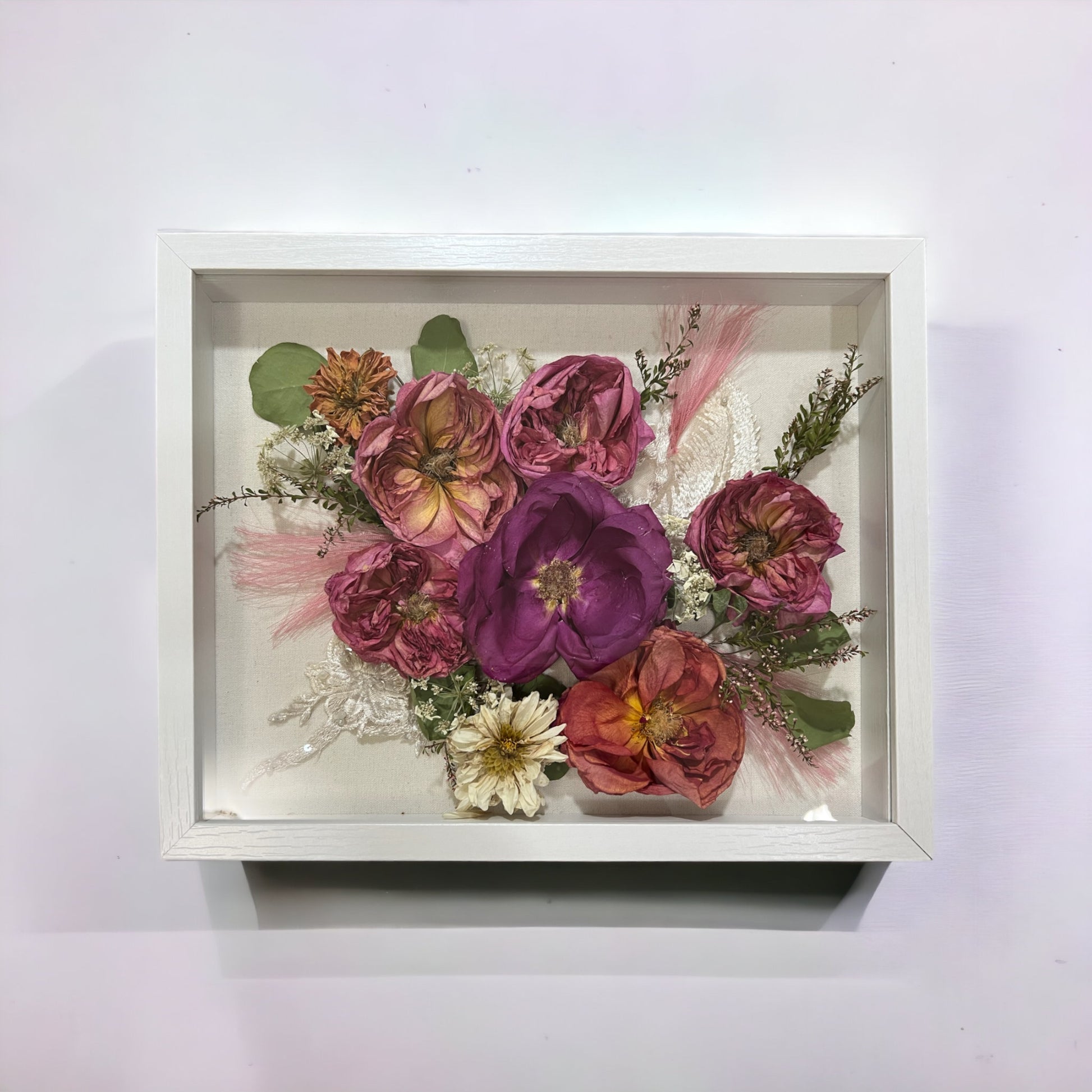 Shadow Box Frame with Real Sunflowers Pressed Flower Decoration Floral Wall  Art