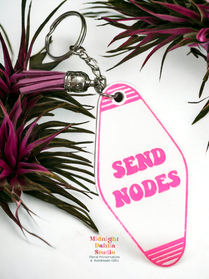 Retro Motel Plant-Themed Keychain