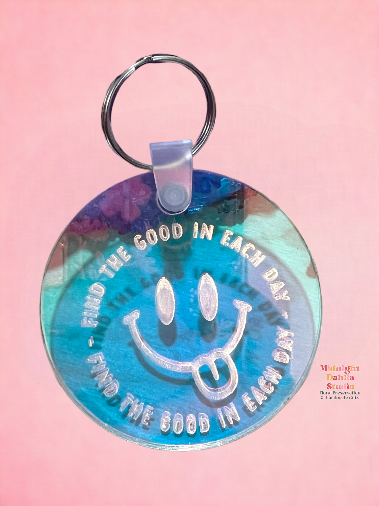 Find the Good In Each Day Round Acrylic Keychain