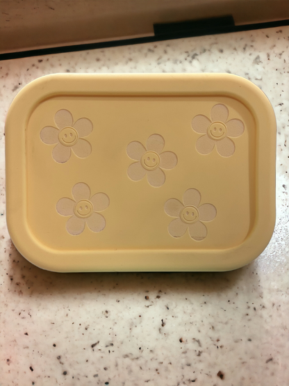 Engraved Silicone Bento Box - Yellow Retro