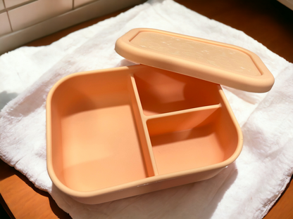 Engraved Silicone Bento Box - Peach Cottagecore