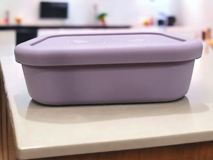 Engraved Silicone Bento Box - Purple Pup