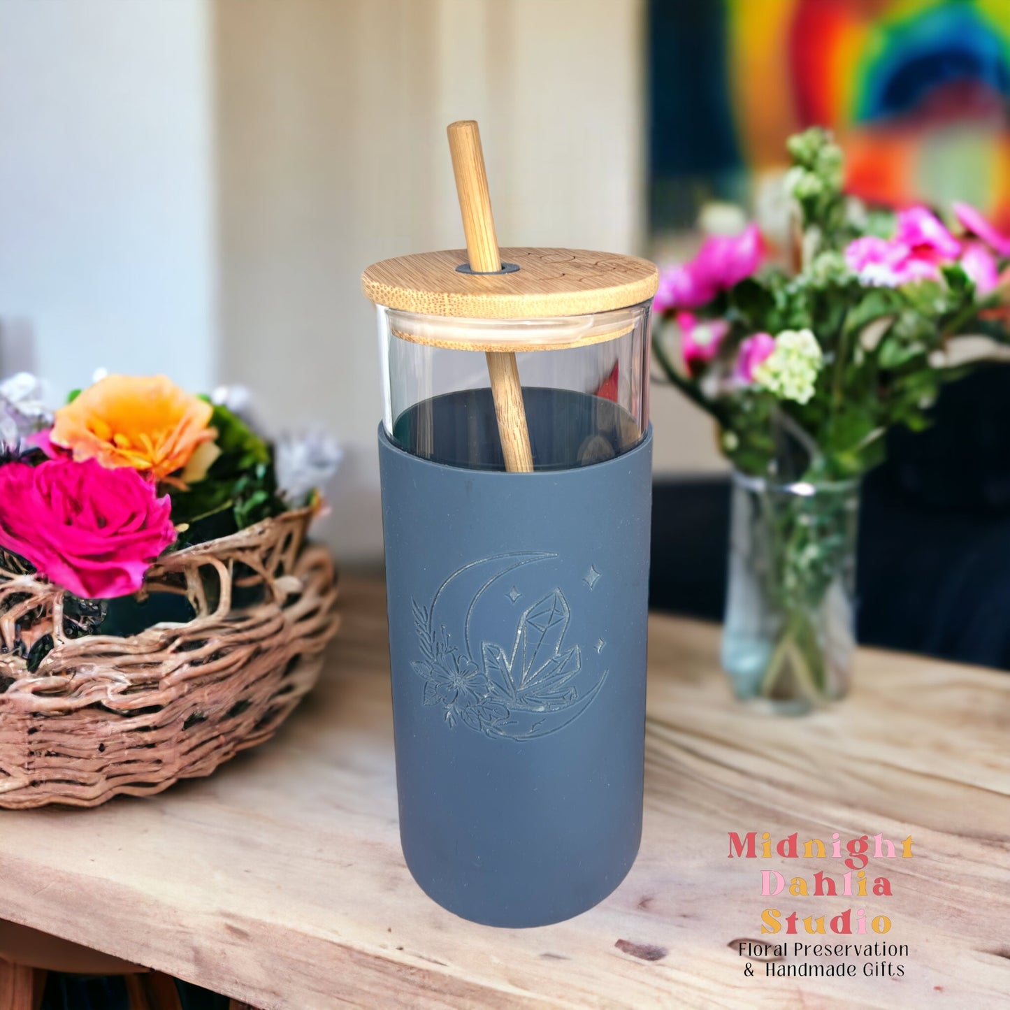 Glass and Silicone Engraved Tumbler