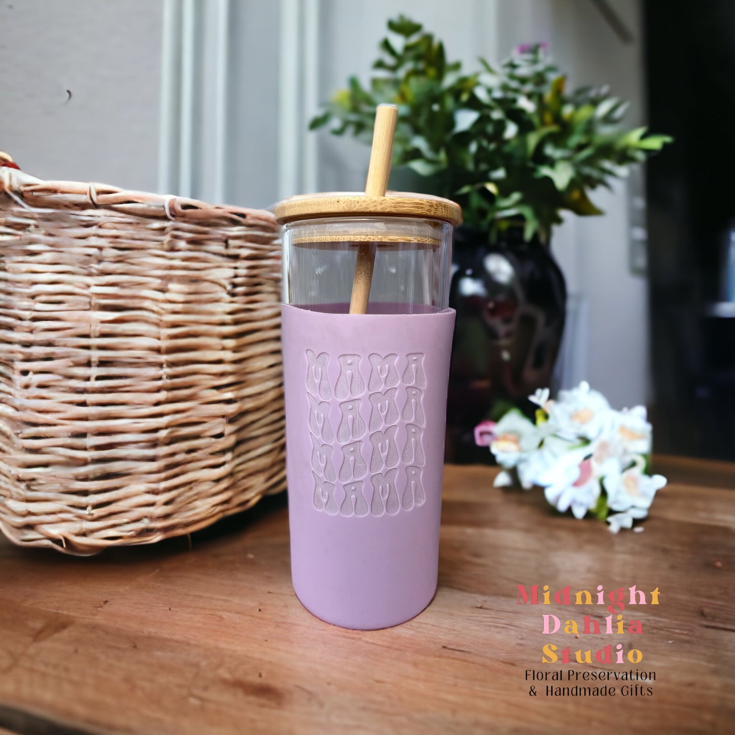 Glass and Silicone Engraved Tumbler