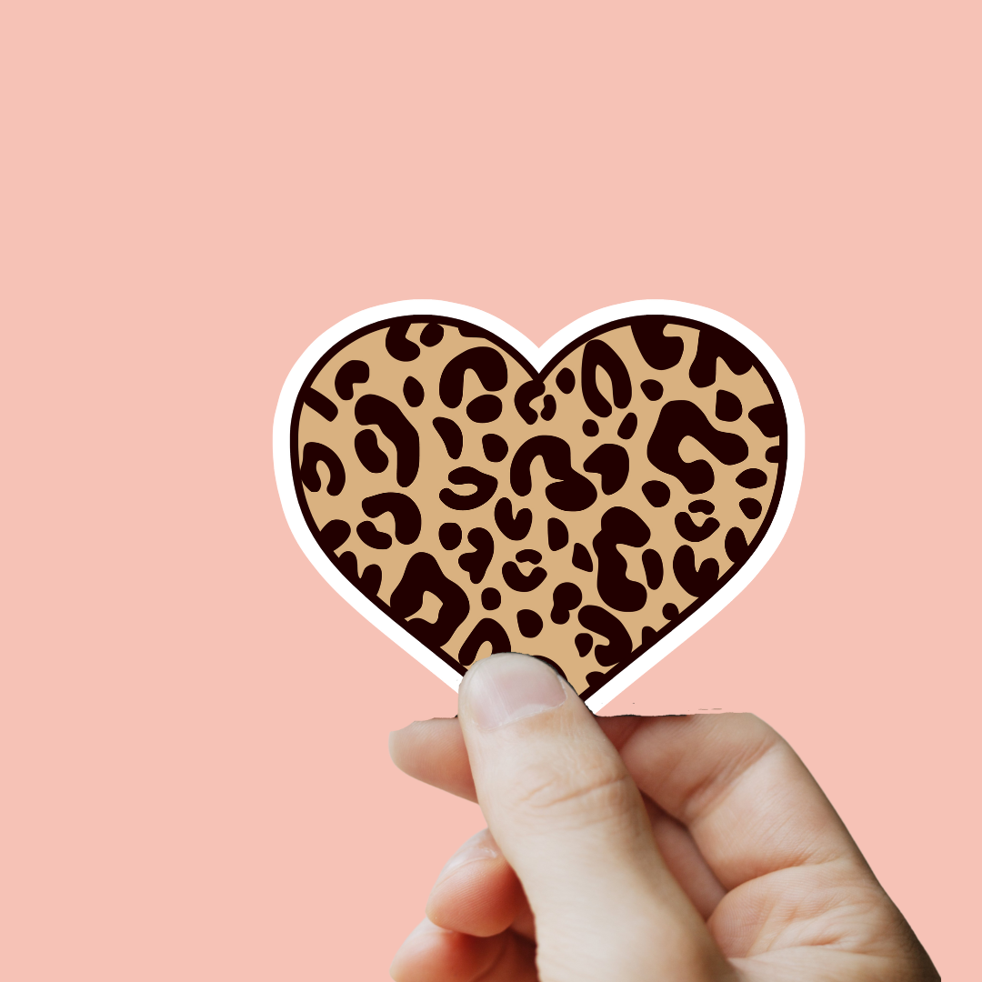 Leopard / Cheetah Heart Sticker