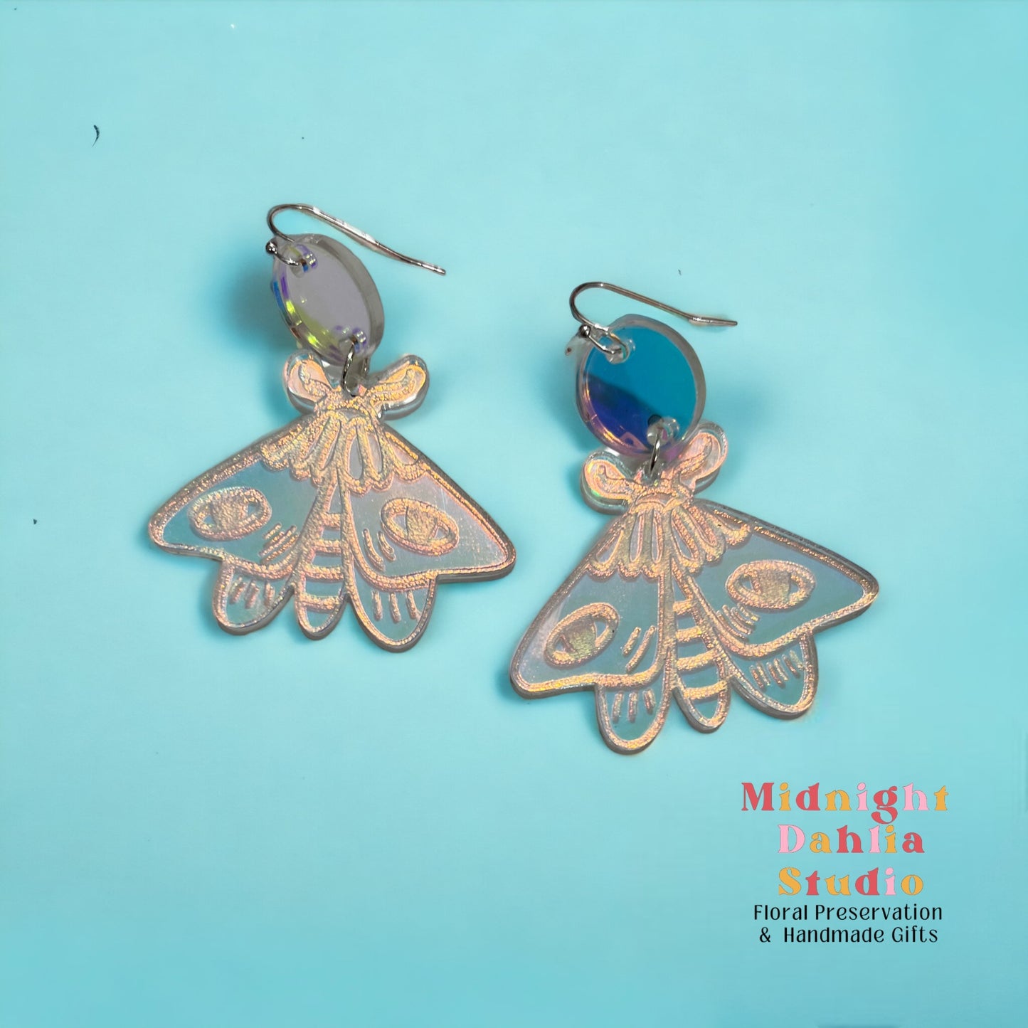 Celestial Moth Dangle Earrings