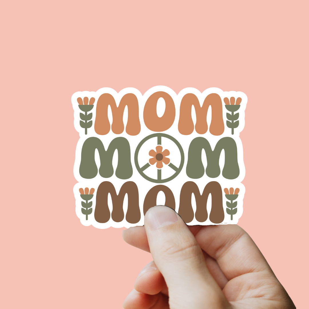 Mom Folk Flower Sticker