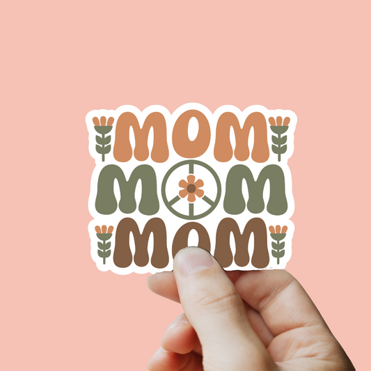 Mom Folk Flower Sticker
