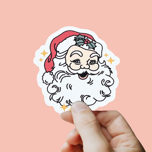 Retro Santa Sticker