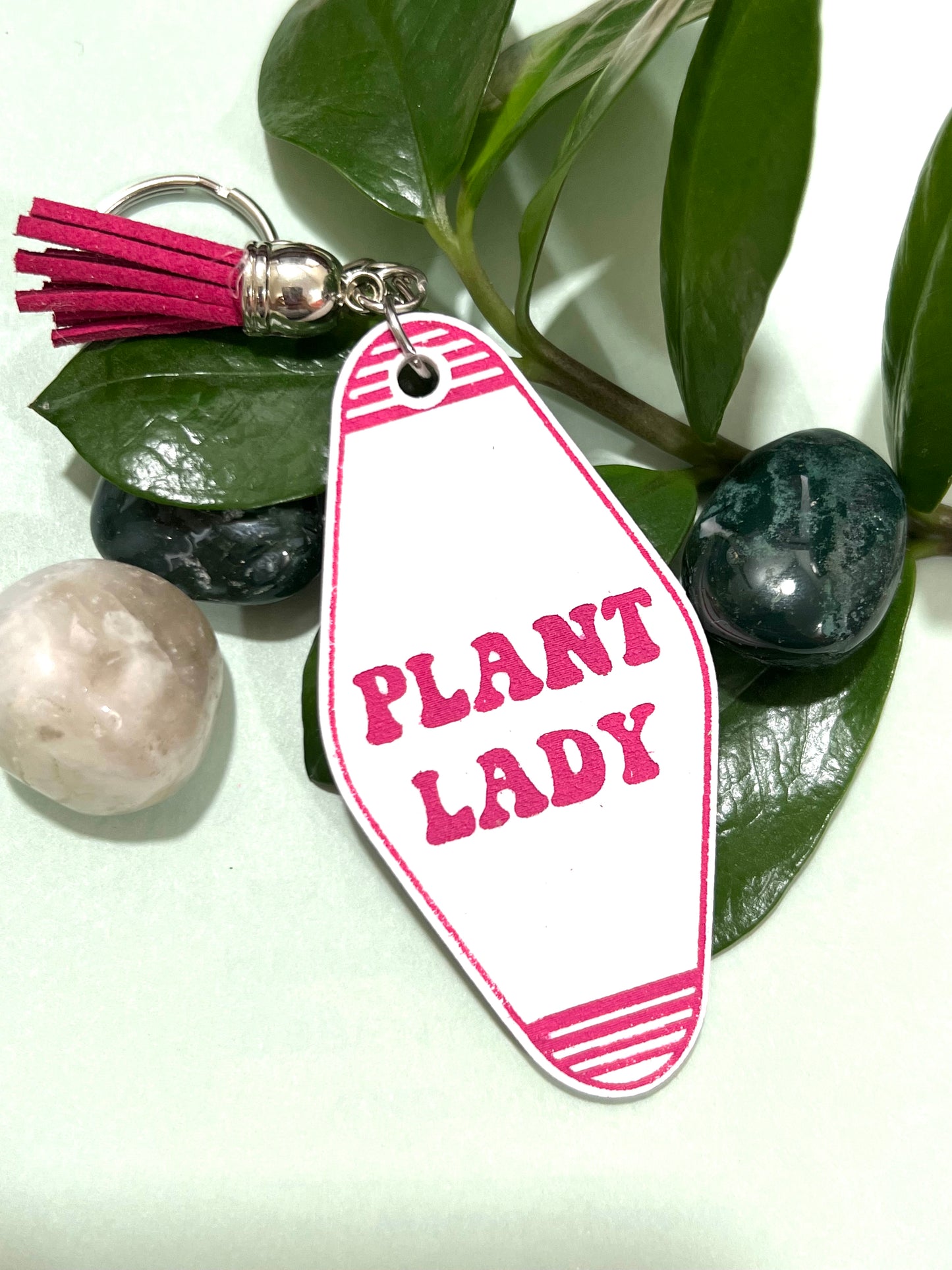 Retro Motel Plant-Themed Keychain