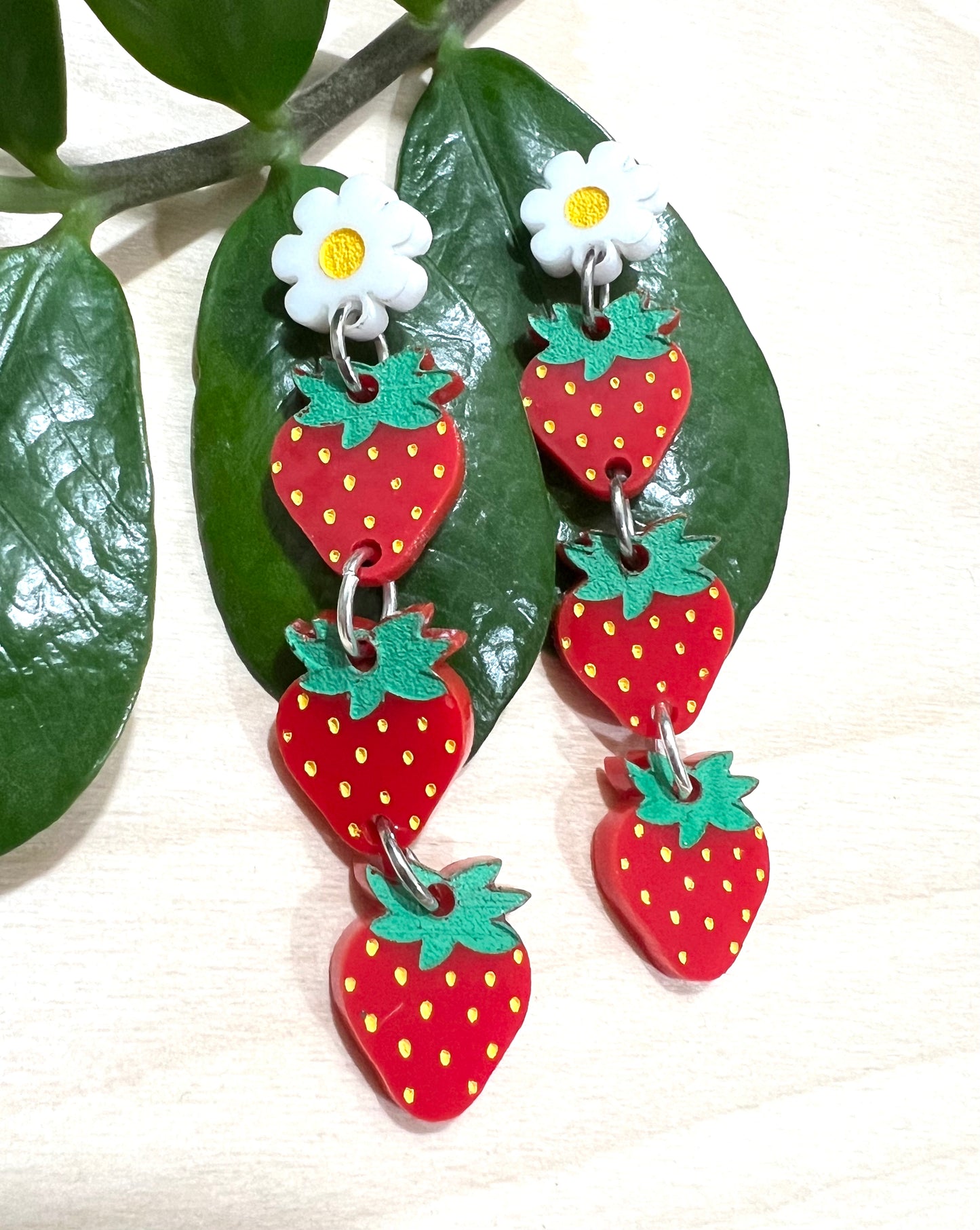 Strawberry Fields Acrylic Dangles
